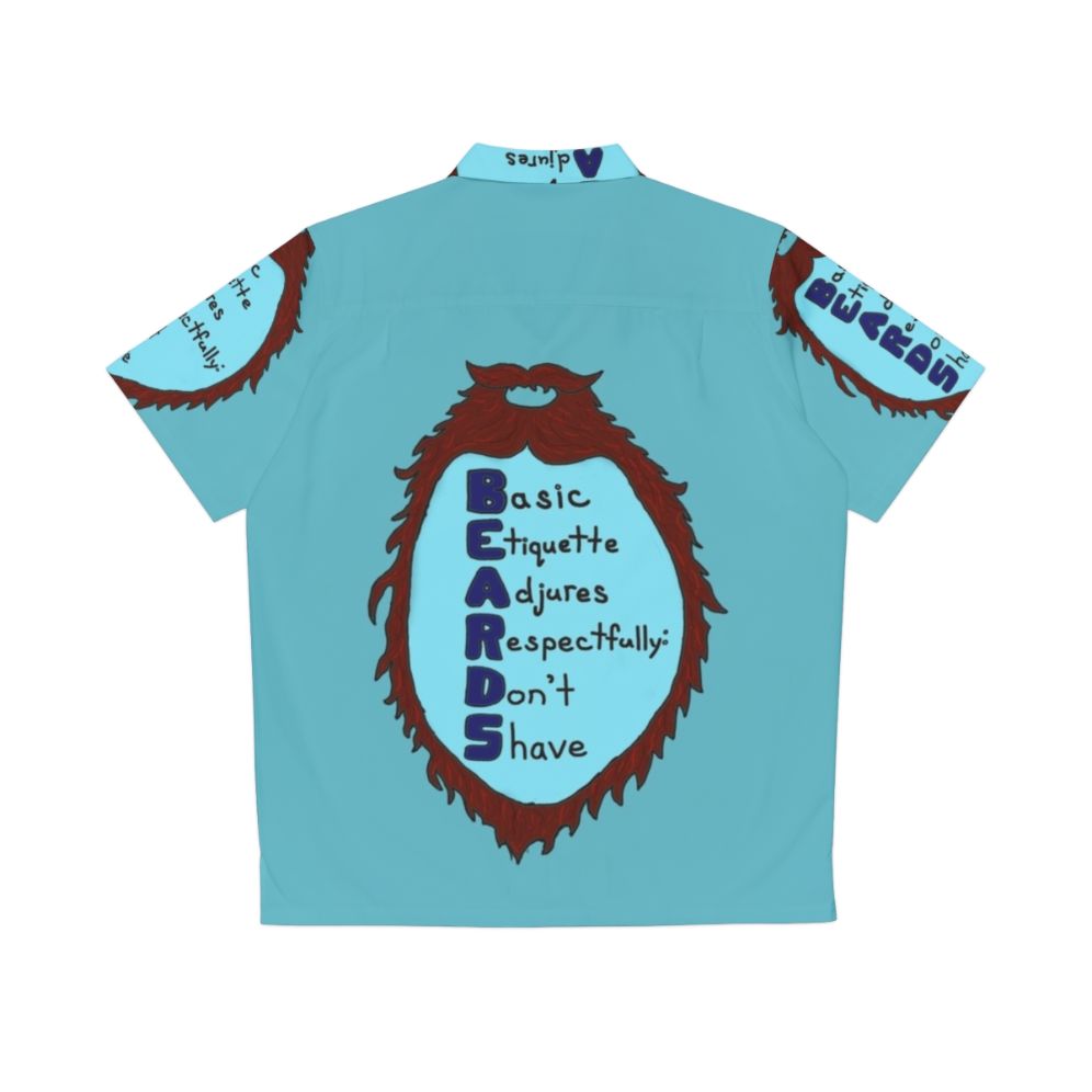 A Hawaiian shirt with a beard acrostic design - Back