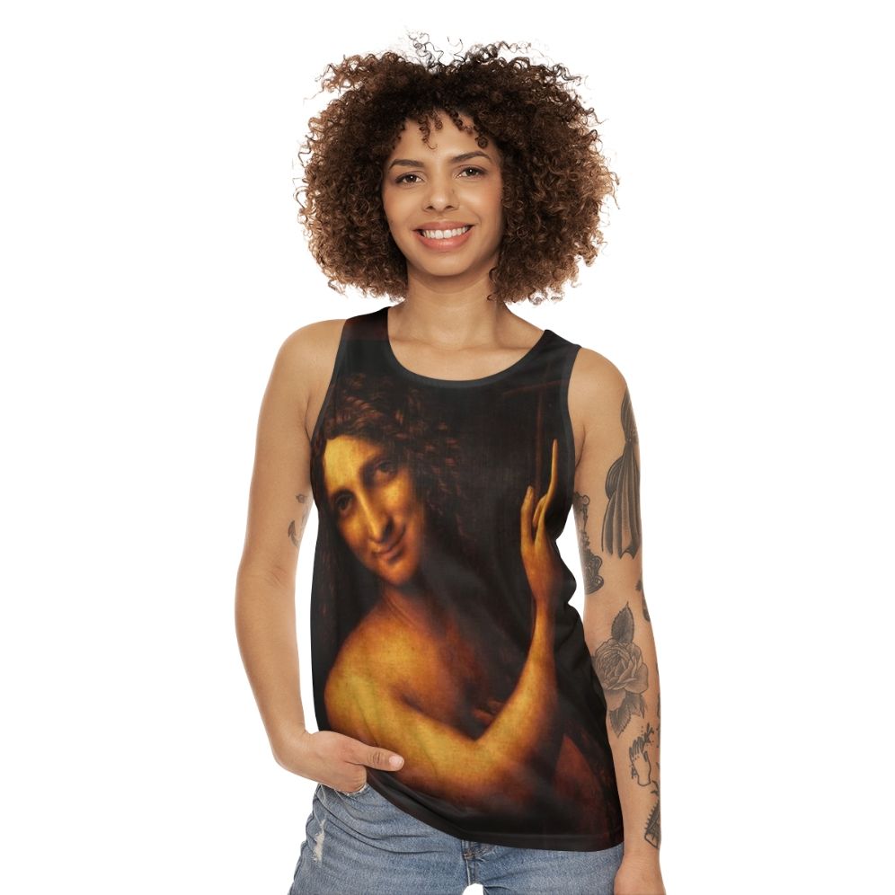 Leonardo da Vinci's St John Baptist Unisex Tank Top - women