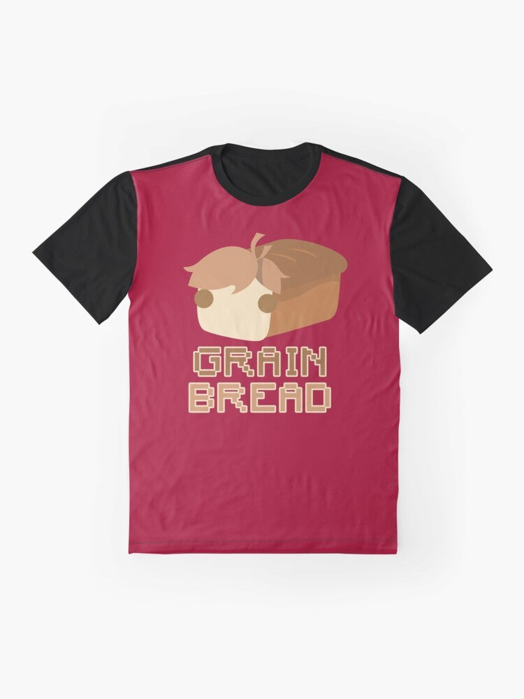 Grain Bread Graphic T-Shirt featuring the iconic Grian character from the Hermitcraft gaming community - Flat lay