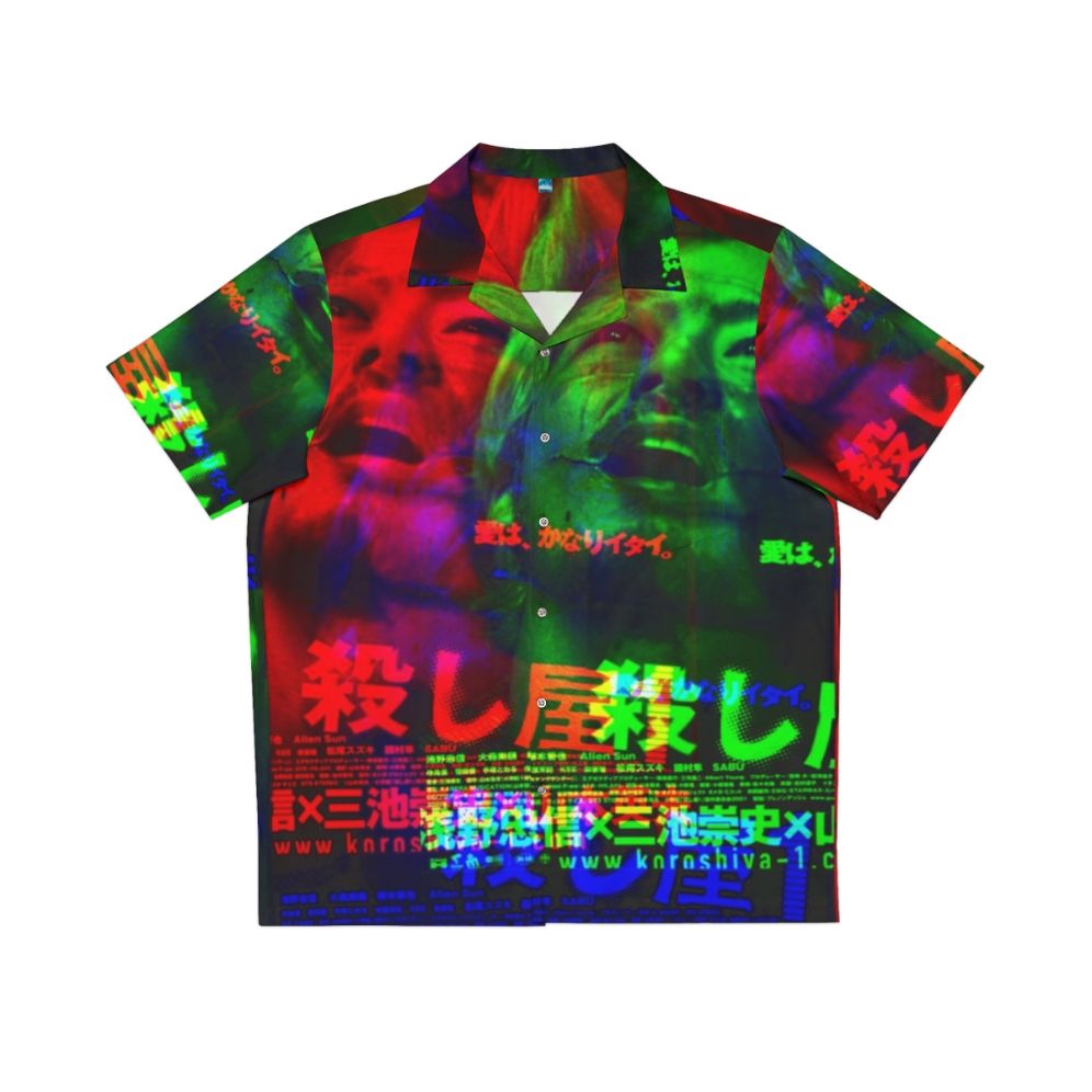 Ichi The Killer inspired Hawaiian shirt with glitch and horror elements