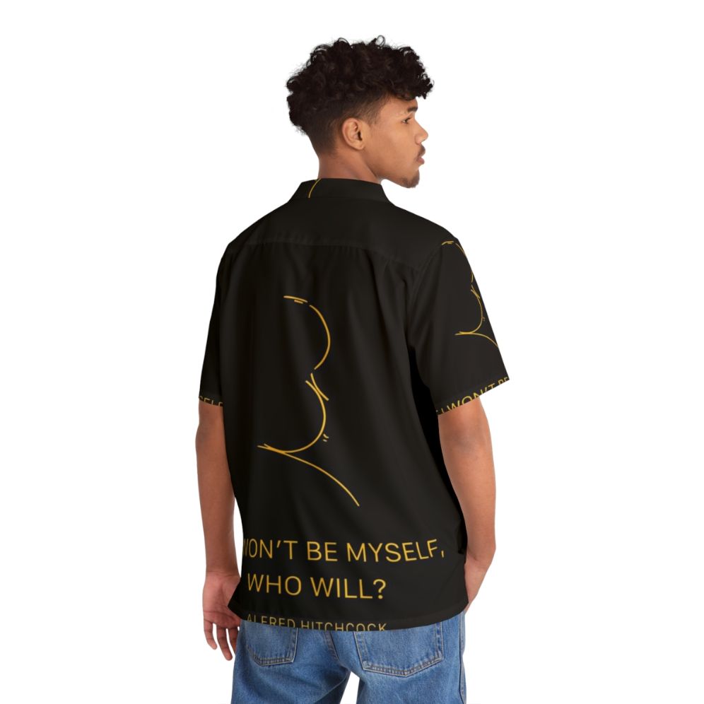 Alfred Hitchcock Quote Hawaiian Shirt Featuring Villain Quote - Flat lay