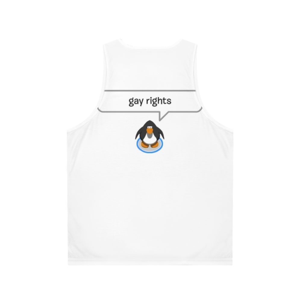 Gay rights penguin design unisex tank top - Back