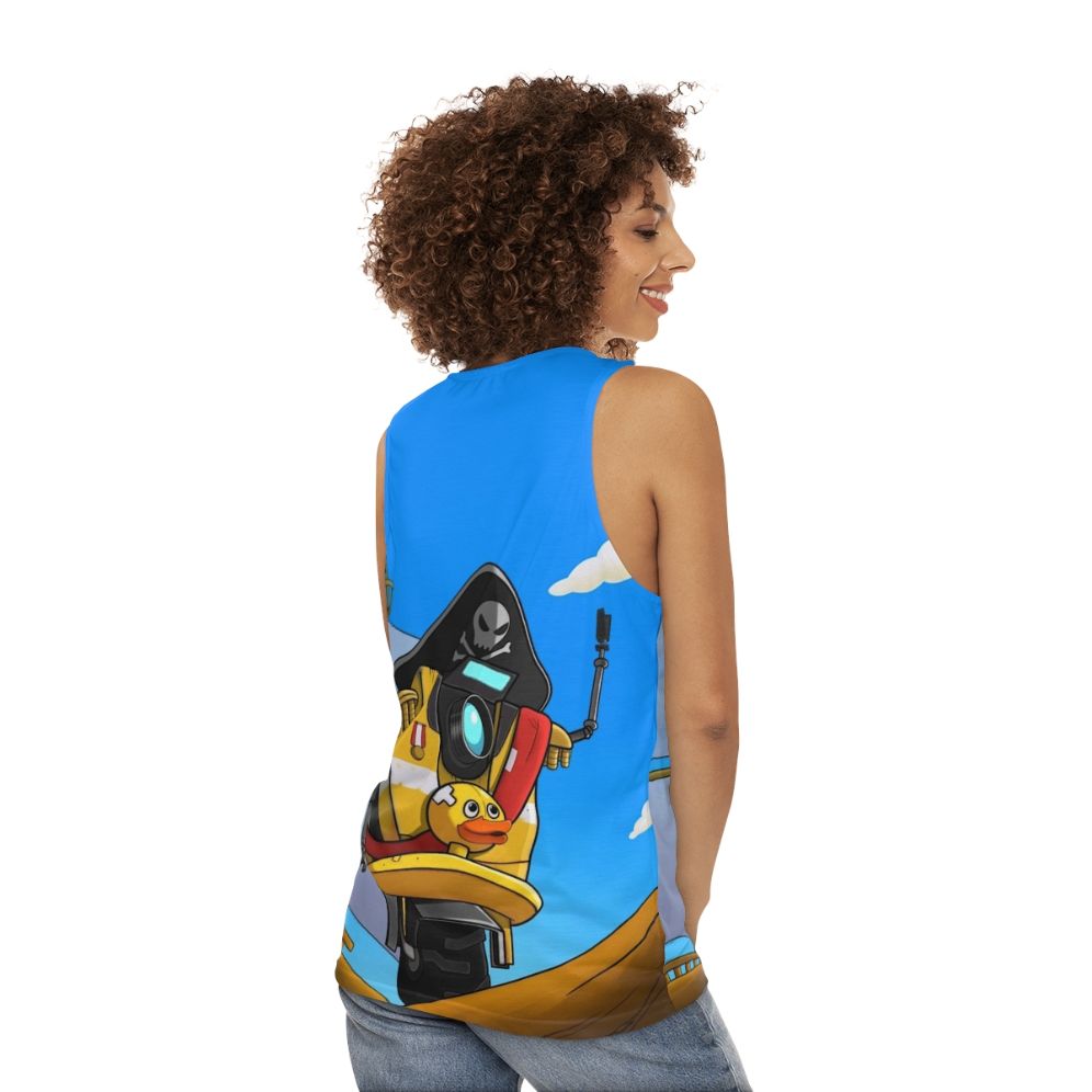 Borderlands Claptrap Pirate Minion Unisex Tank Top - women back