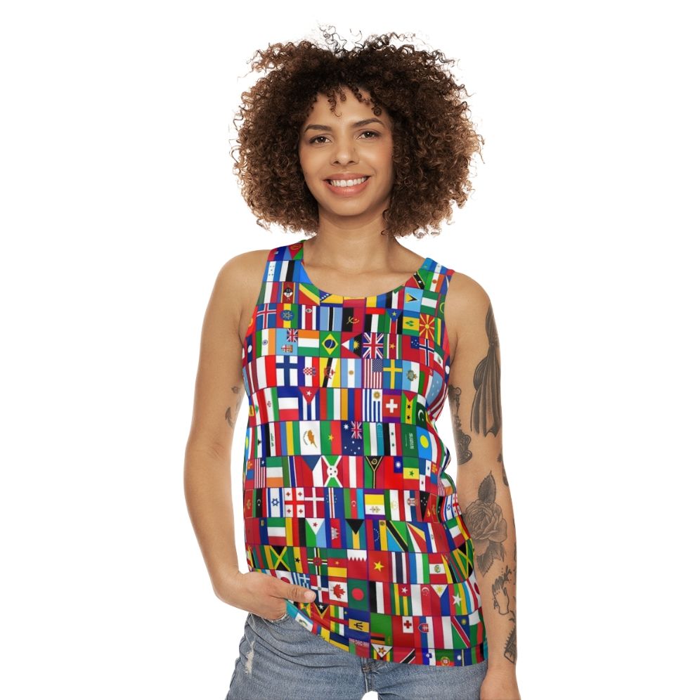 World Flags Unisex Tank Top - women