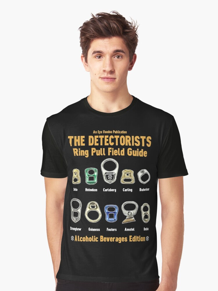 Detectorist metal detector graphic t-shirt with a comedy design related to the BBC show 'Detectorists' - Men