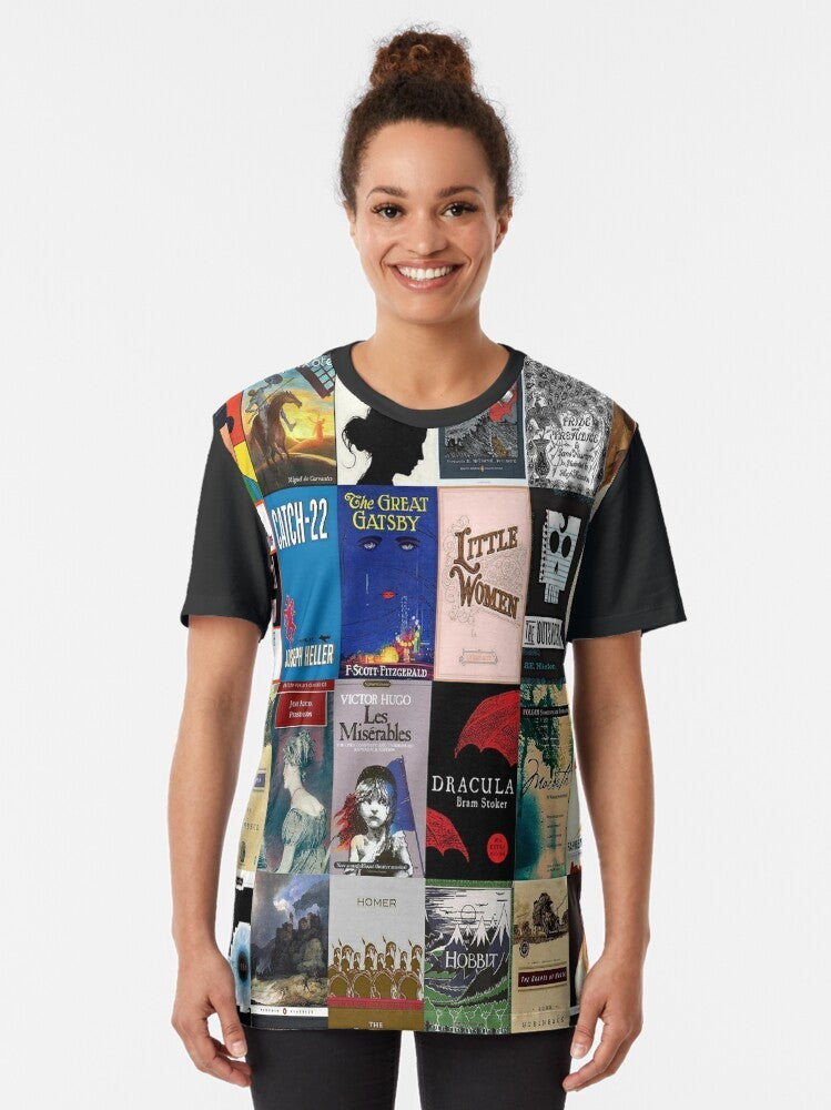 Classic literature book covers graphic design on a t-shirt - Women