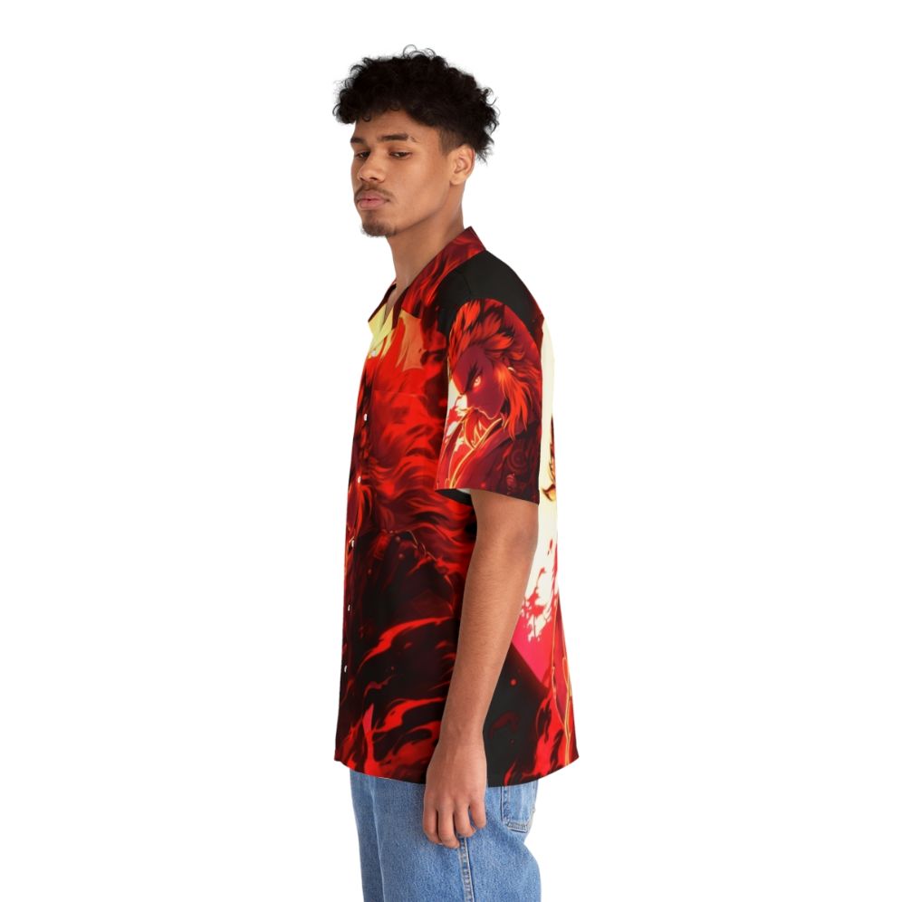 Flame Slayer Hawaiian Shirt with Demon Slayer Anime Inspired Design - People Left