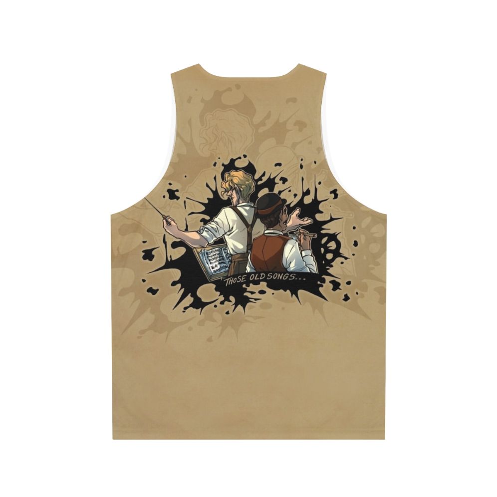 Unisex tank top with abstract ink splatter design - Back