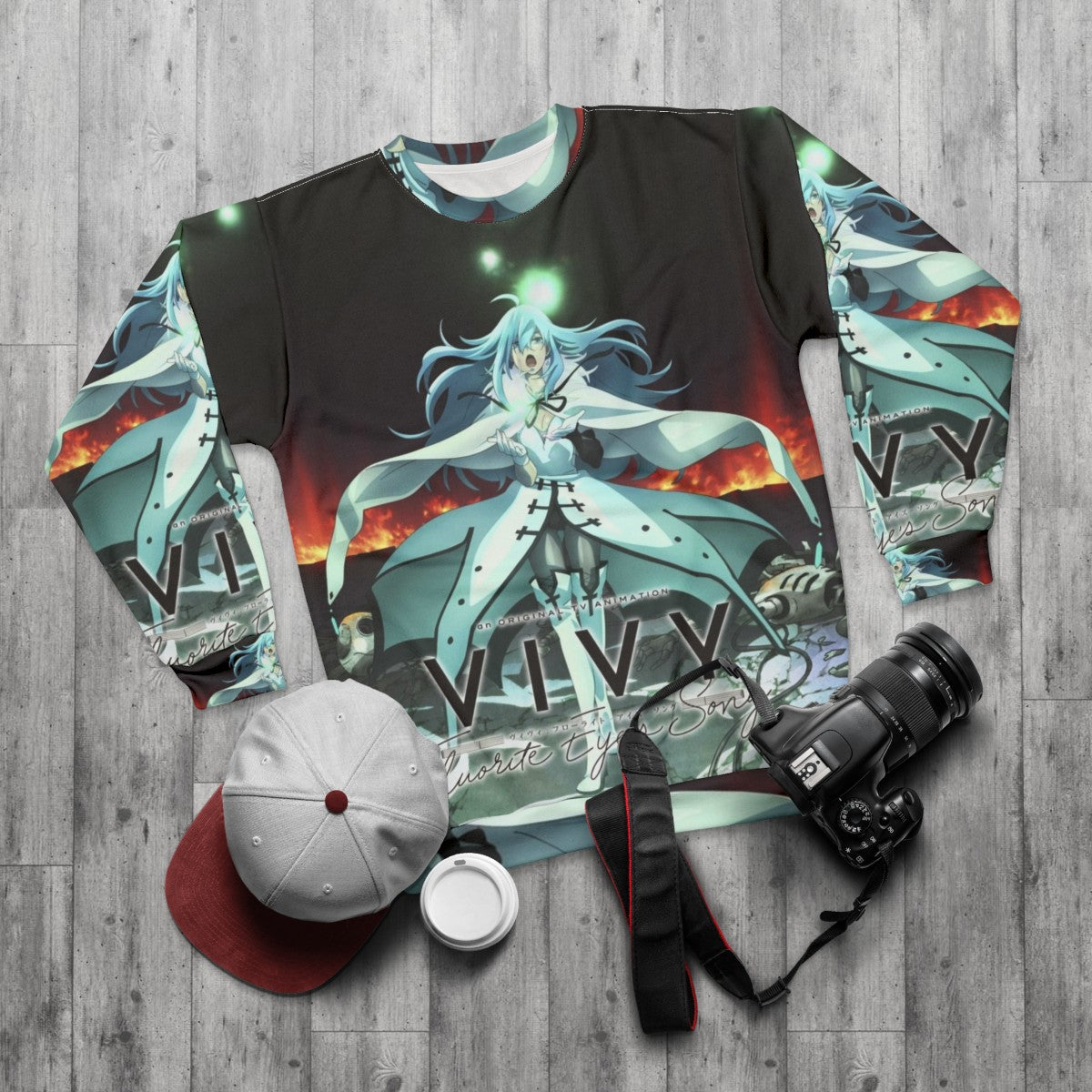 Vivy Fluorite Eyes Song Anime Sweatshirt - flat lay