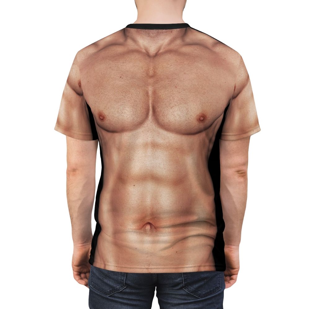 Muscle Man Six Pack Graphic T-Shirt - men back