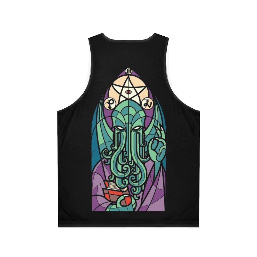 Lovecraftian Cthulhu unisex tank top with gothic fantasy horror design - Back