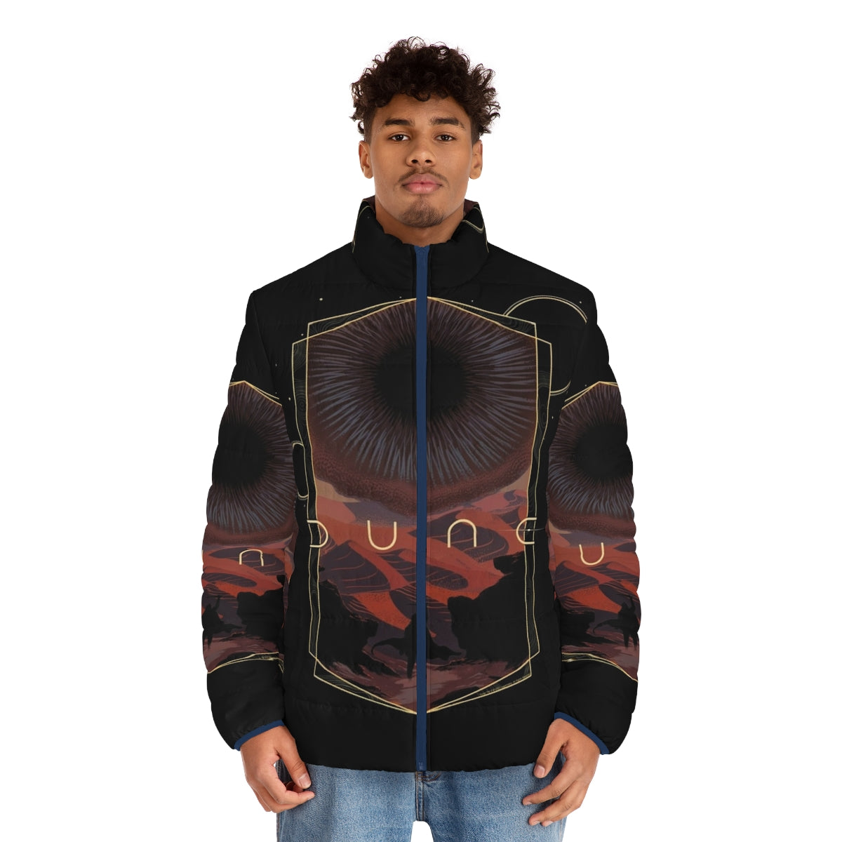 Dune 02 Puffer Jacket featuring desert-inspired design and science fiction details - men front