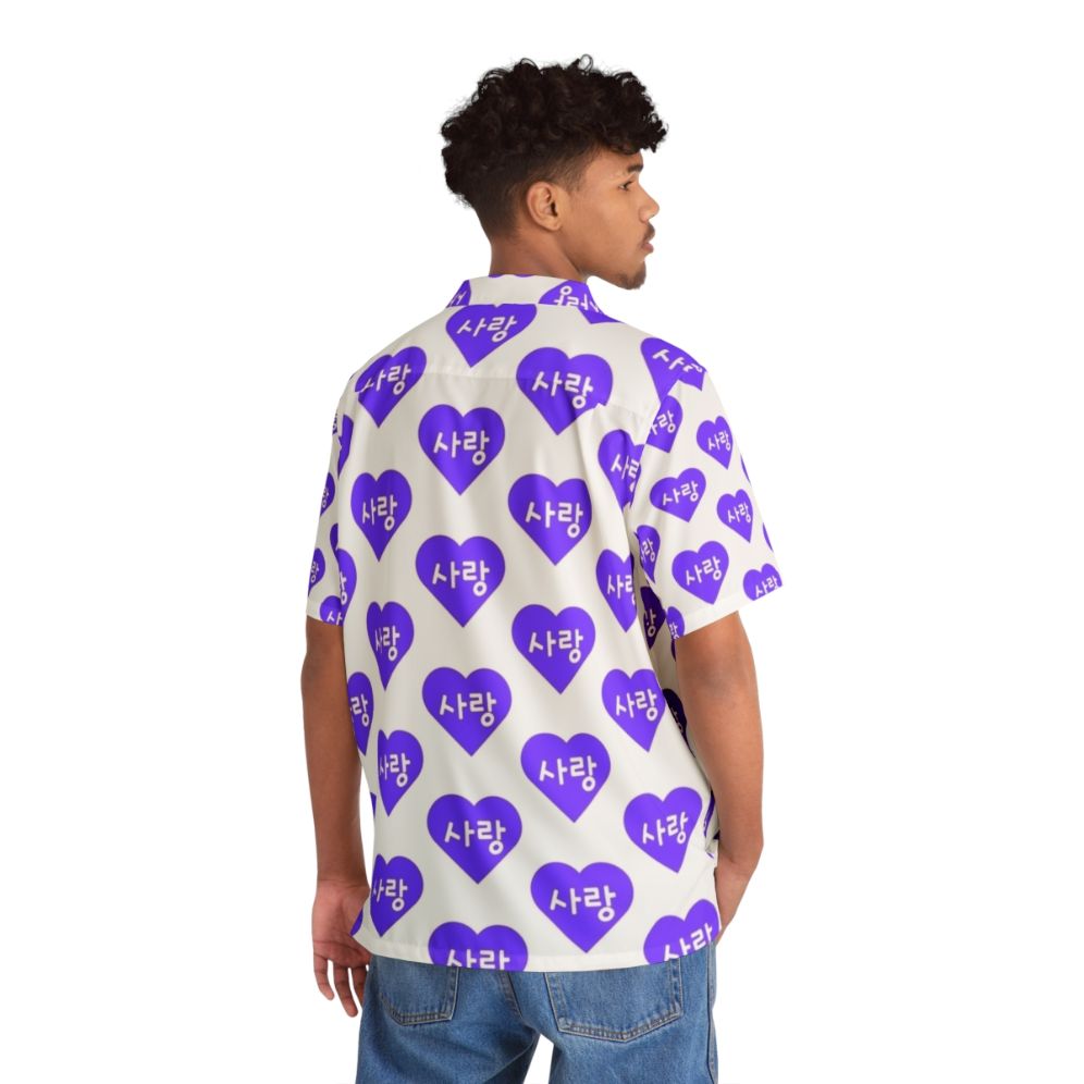 Korean-inspired purple heart Hawaiian shirt - People Back