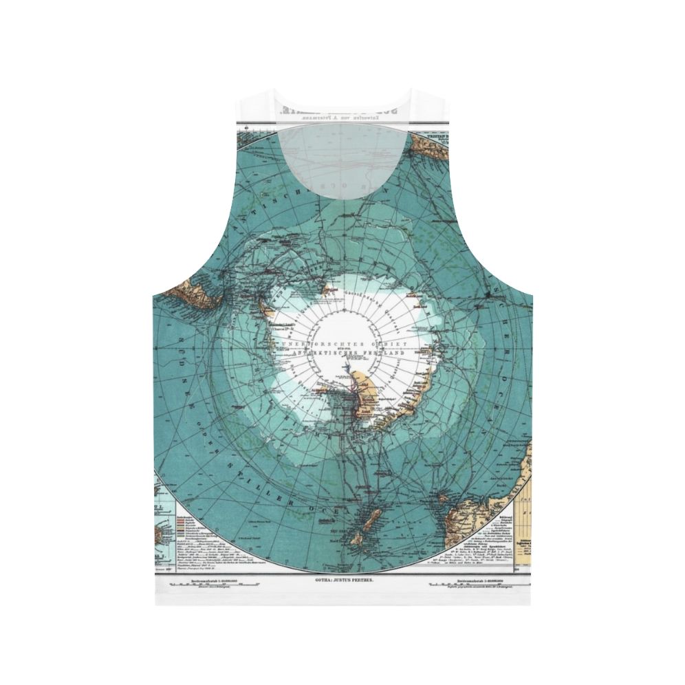 Vintage Antarctica map unisex tank top