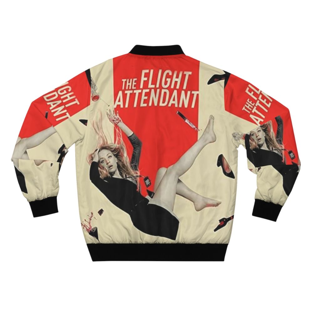 The Flight Attendant inspired bomber jacket with a modern, stylish design. - Back