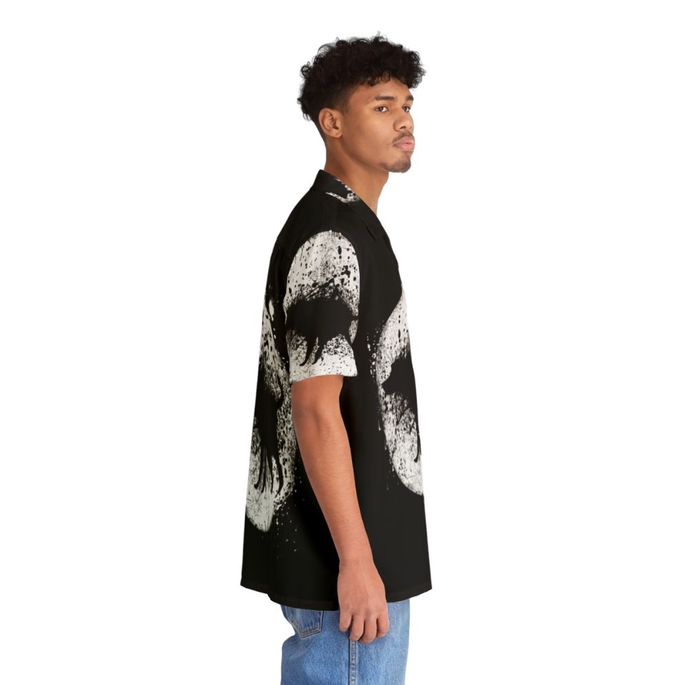 Banksy-inspired Hawaiian shirt with graffiti art design - People Pight