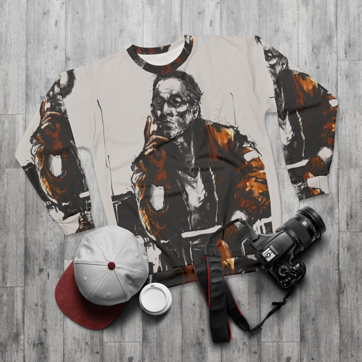 Disco Elysium "Something of a Ritual" Sweatshirt featuring Kim Kitsuragi - flat lay