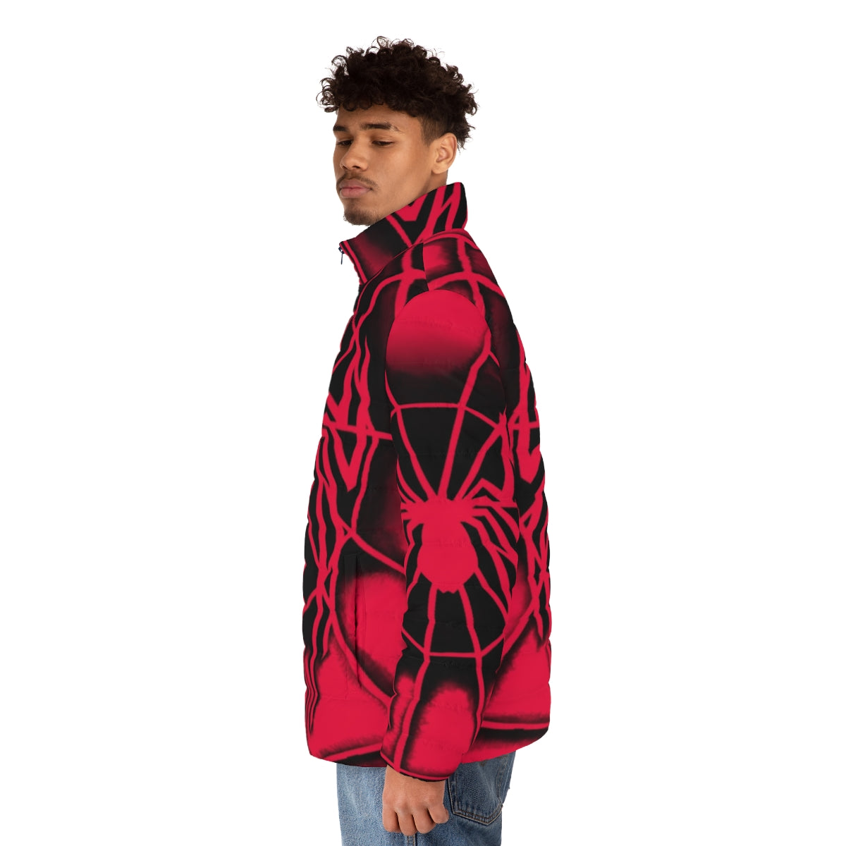 The Human Spider Official 2002 Spiderman Puffer Jacket - men side left