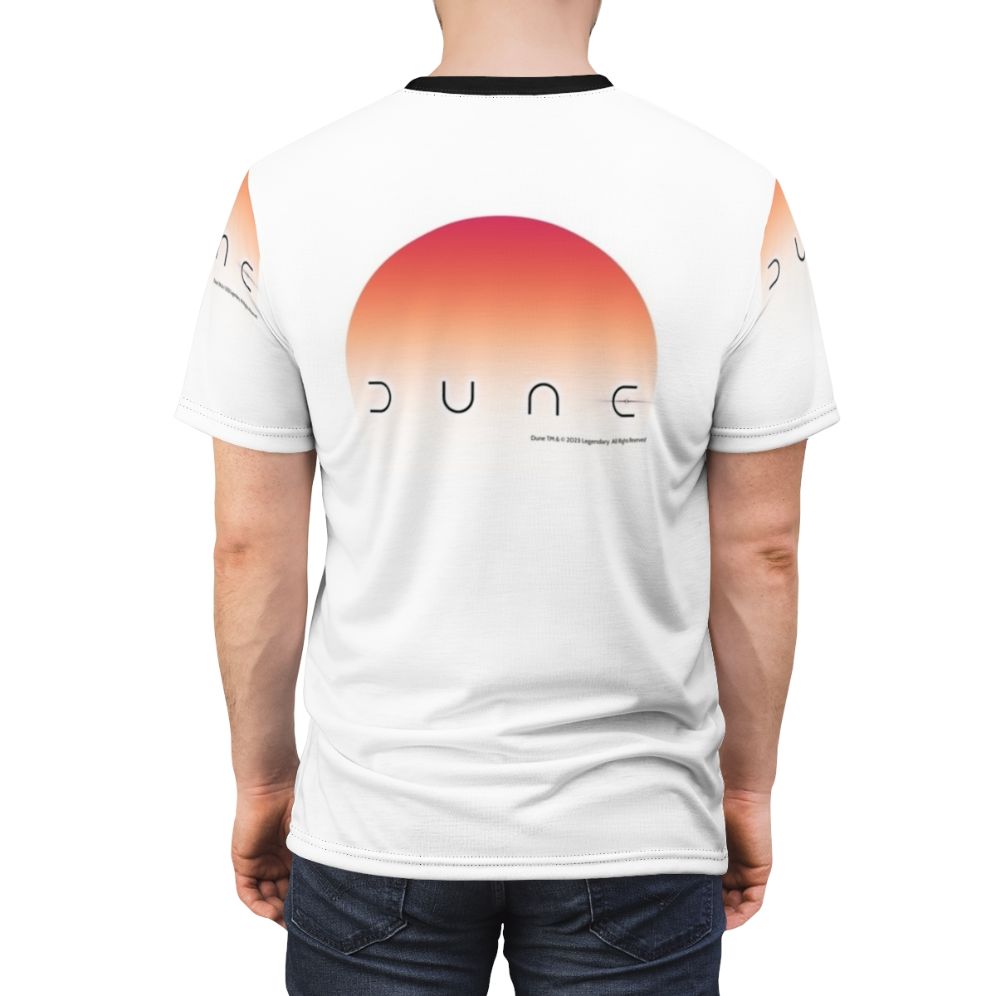 Dune-inspired science fiction desert sun all-over print t-shirt - men back