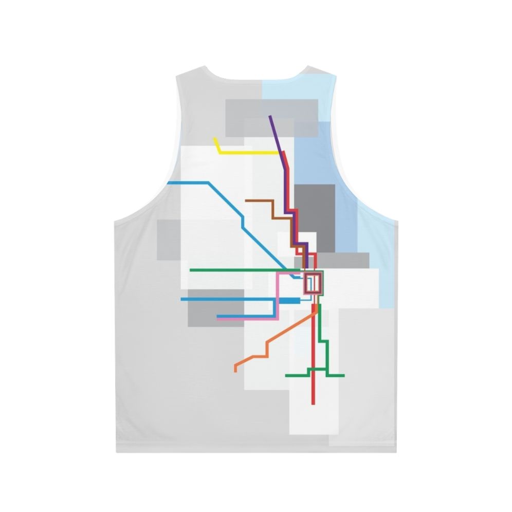 Chicago transit map unisex tank top - Back