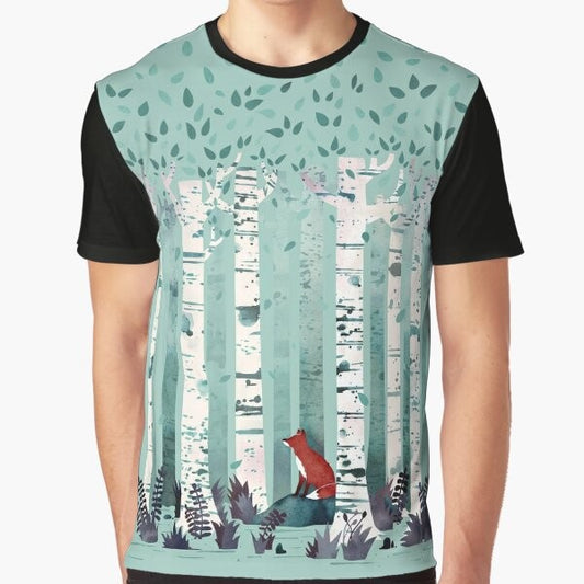 Birch Forest Watercolor Graphic T-Shirt