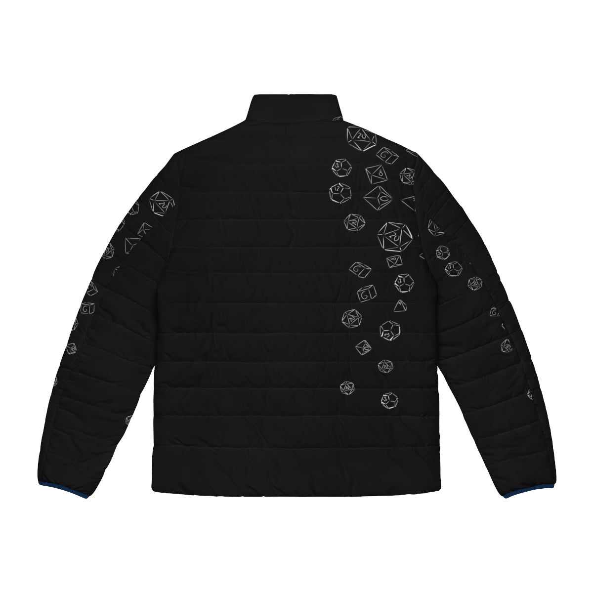 Cascading Dice Puffer Jacket with Gamer-Inspired Design - Back