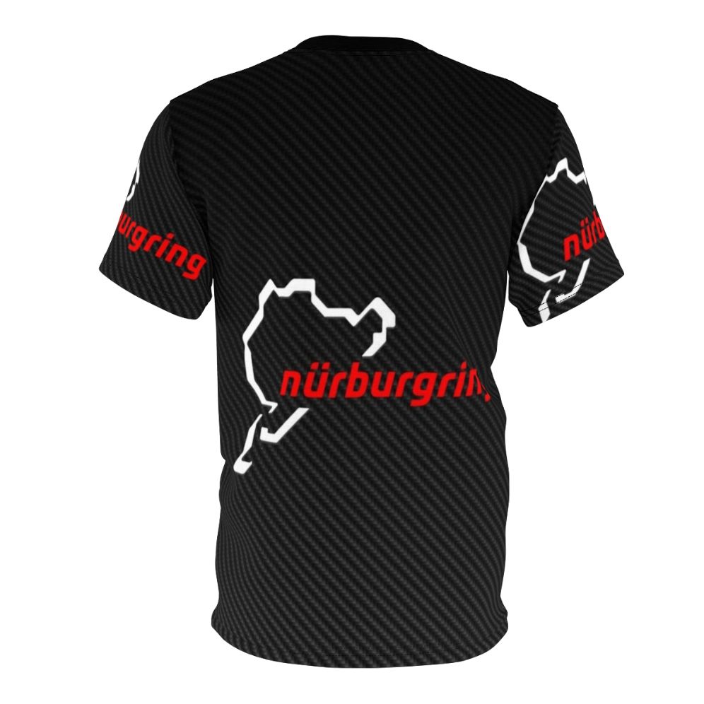 Carbon fiber inspired Nürburgring racing circuit AOP t-shirt - Back