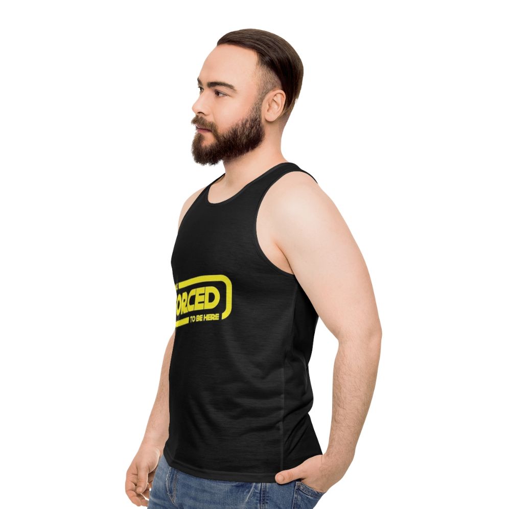 Star Wars Darth Vader Forced to Be Here Unisex Tank Top - men side