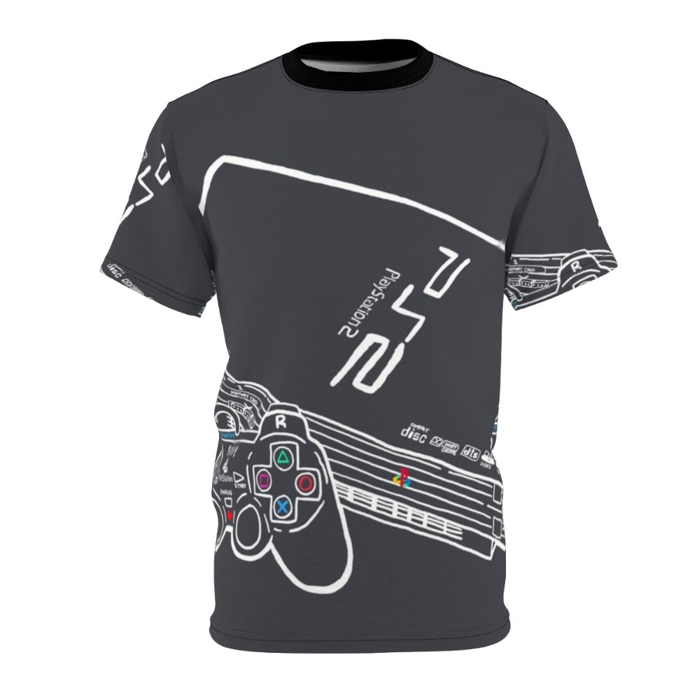 Retro gaming t-shirt featuring a vintage Playstation console design