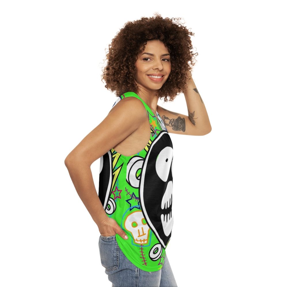 The Mighty Boosh logo unisex tank top - women side