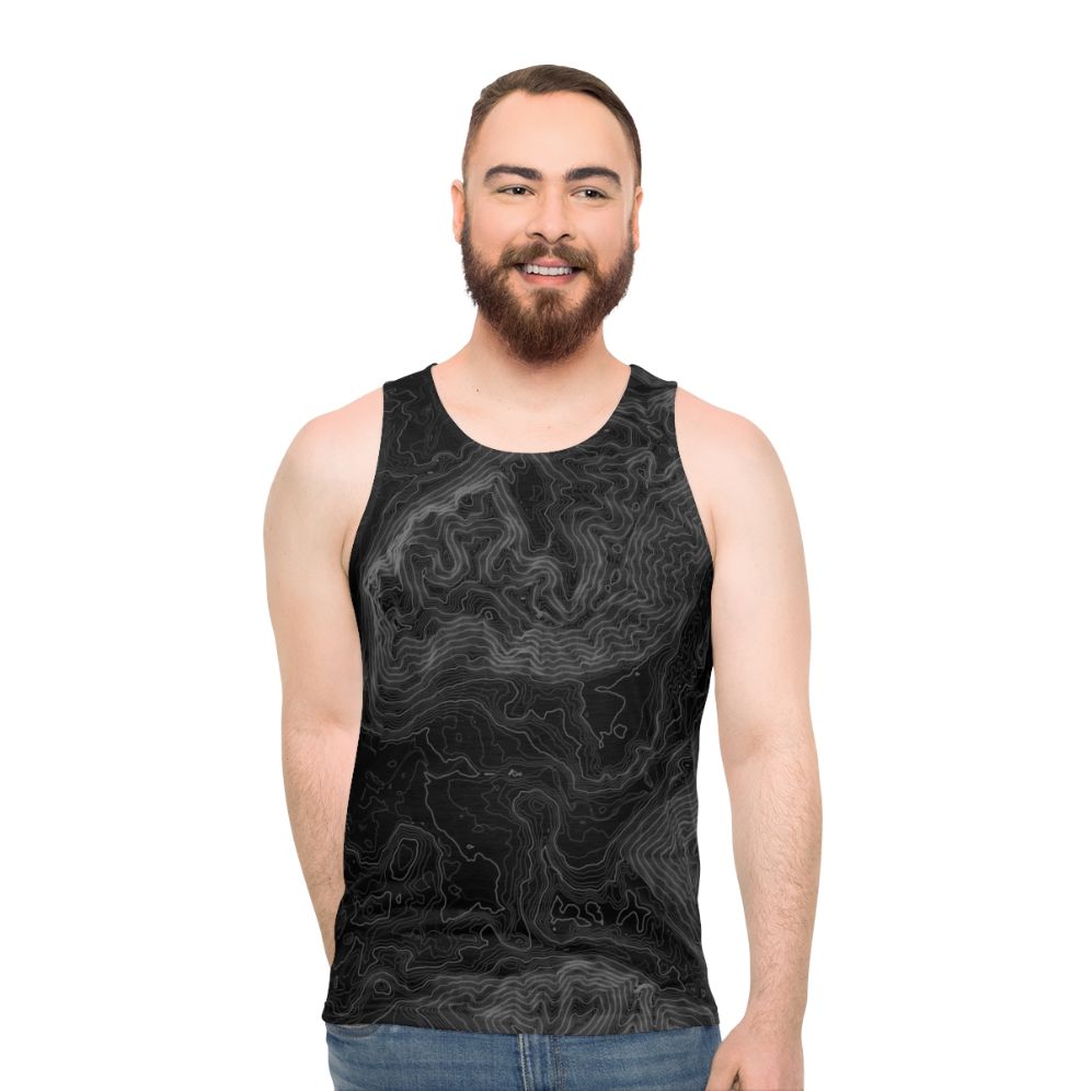 Topographic map unisex tank top - men