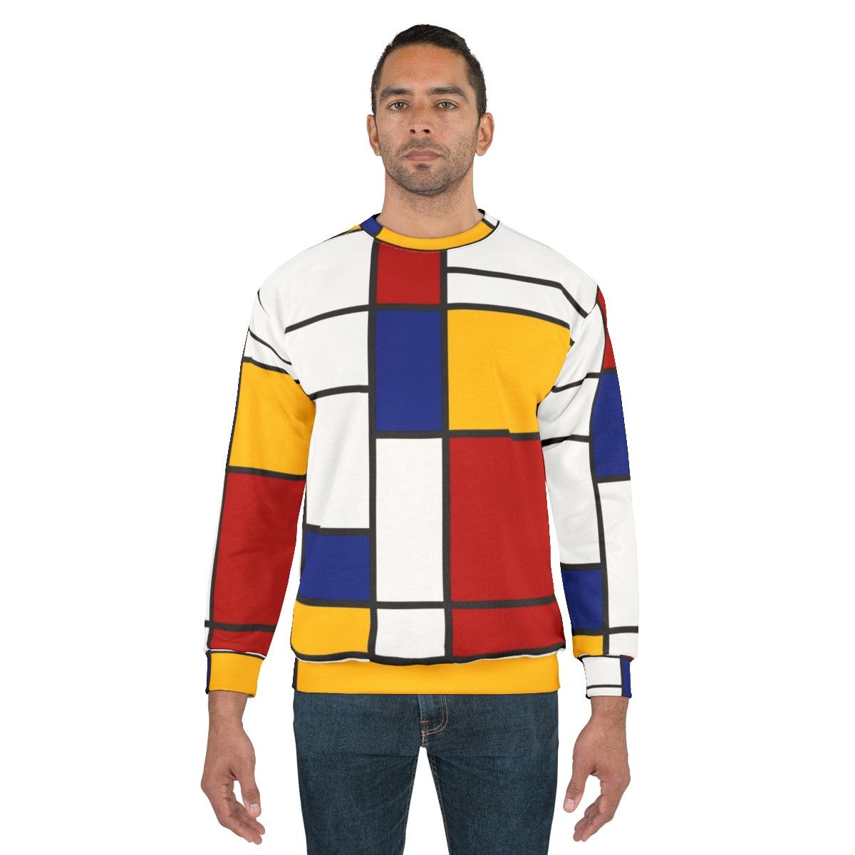 Mondrian inspired De Stijl graphic sweatshirt - men