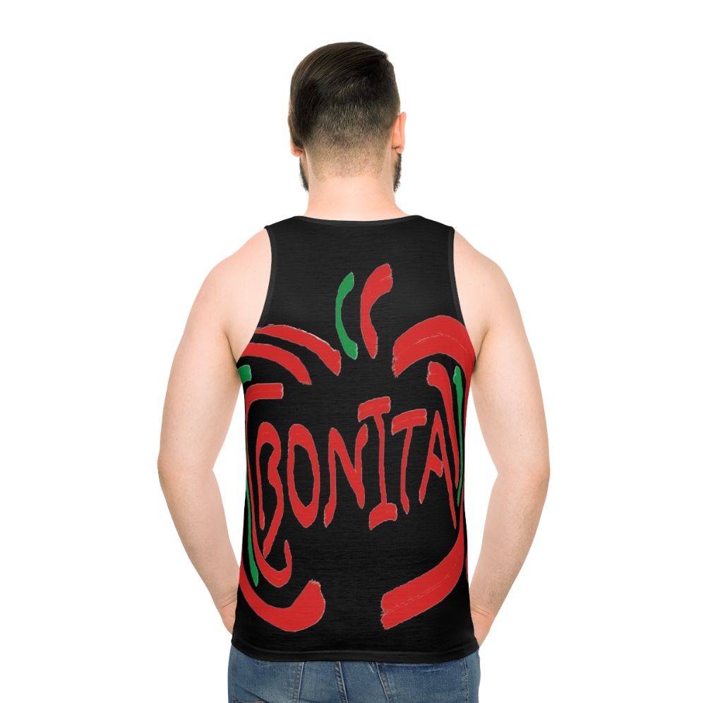 Unisex tank top with Bonita Apple graphic - men back