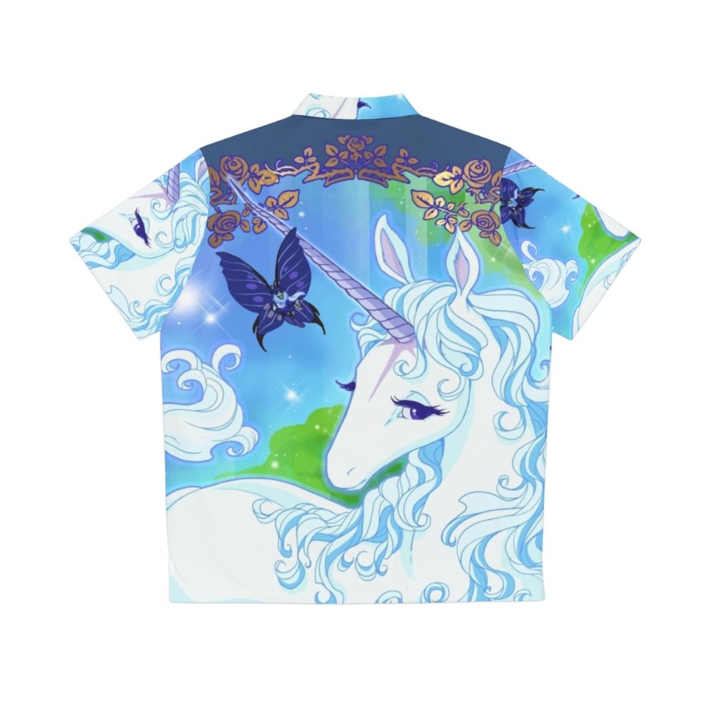 Tropical hawaiian shirt with fantasy unicorn design - Back