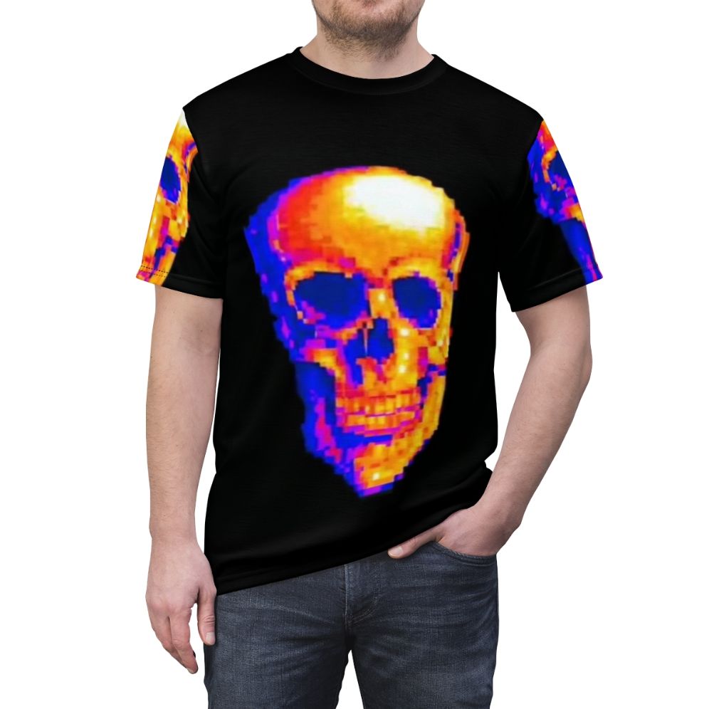 Retro pixel art design AOP t-shirt with Million Dollar Extreme inspired graphics - men front