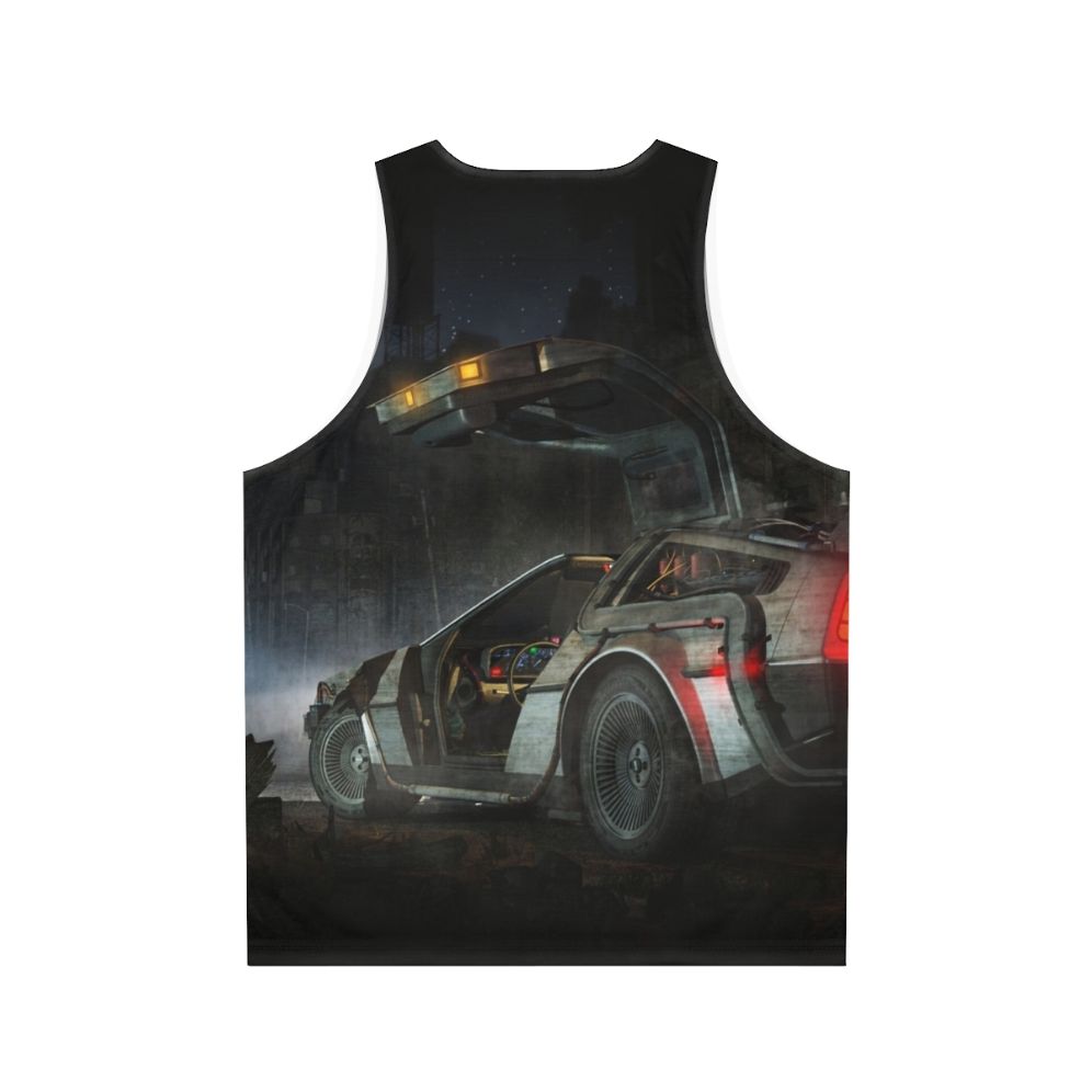 Unisex retro tank top with Back to the Future and Delorean design - Back