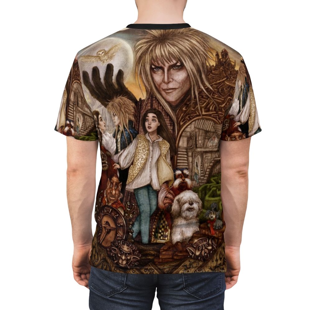 Labyrinth fantasy t-shirt featuring a magical labyrinth design - men back