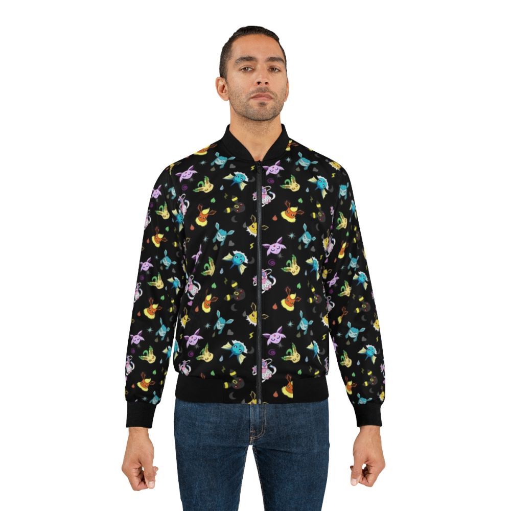 Eeveelutions type pattern bomber jacket with various type symbols - Lifestyle