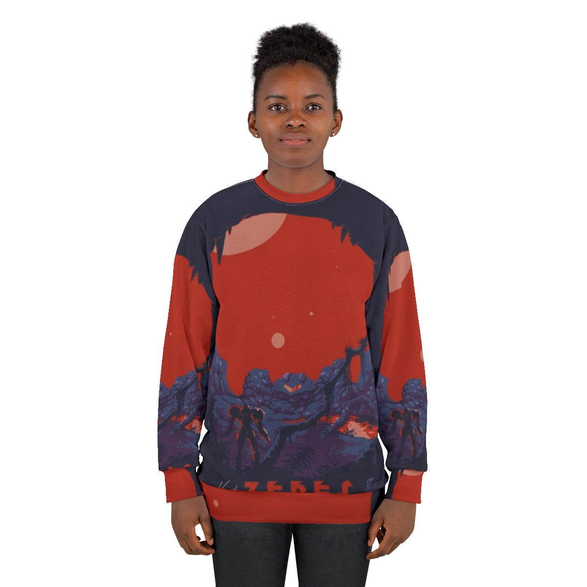 "Metroid-inspired 'Visit Zebes' Retro Sweatshirt" - women