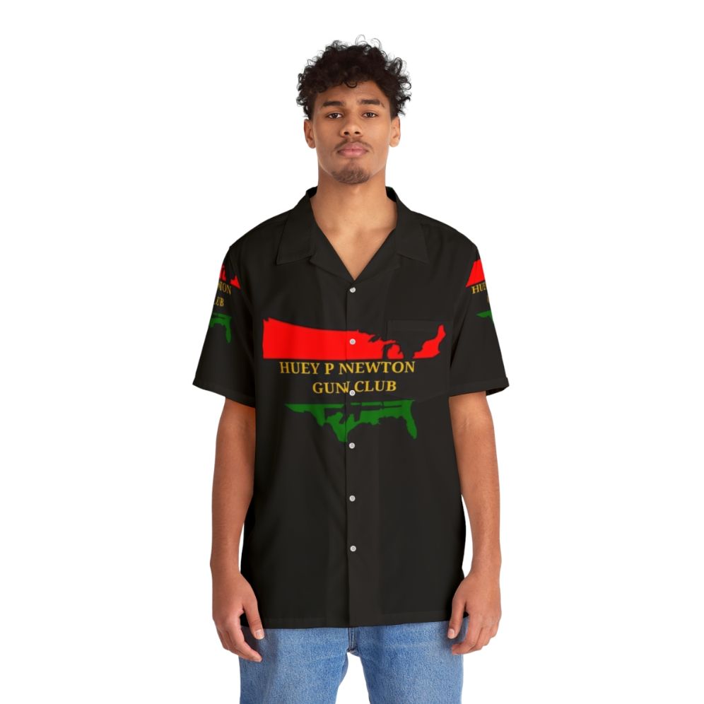 Huey P. Newton Black Panther Hawaiian Shirt - People Front