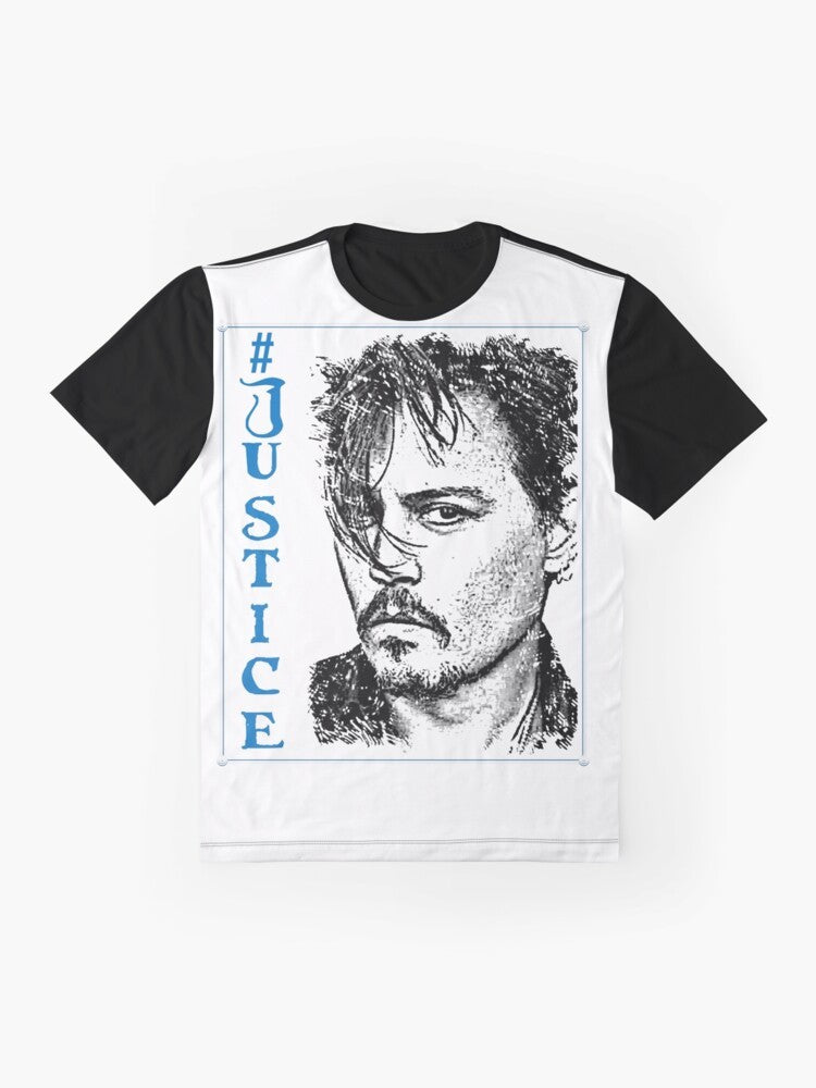 #Justice for Johnny Depp graphic design t-shirt - Flat lay