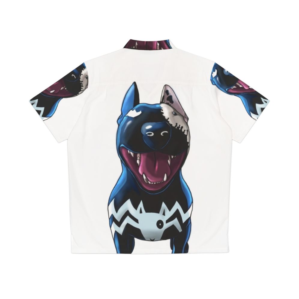 Superhero Supervillain Hawaiian Shirt with Bullterrier Dog - Back