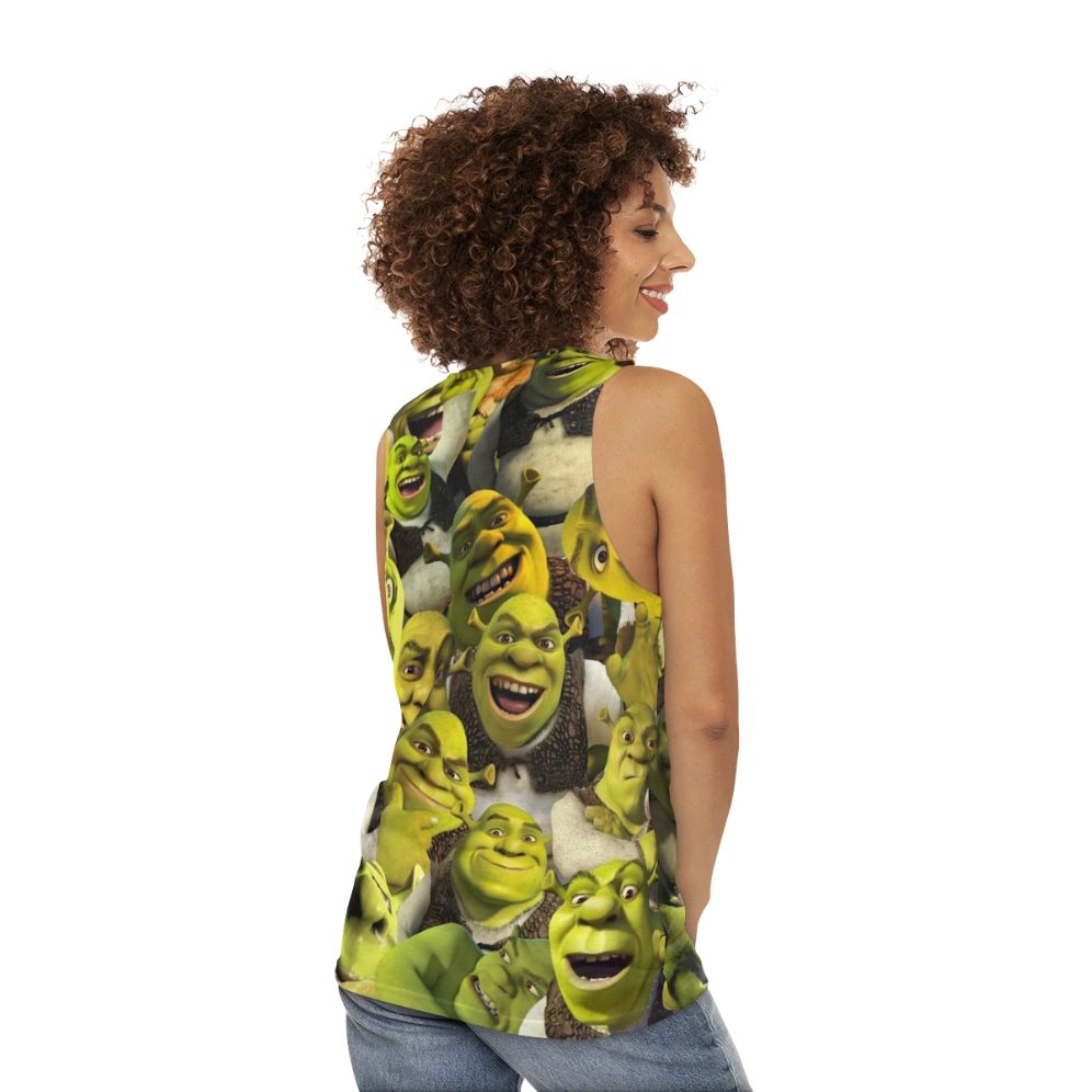 Shrek Collage Unisex Tank Top - women back