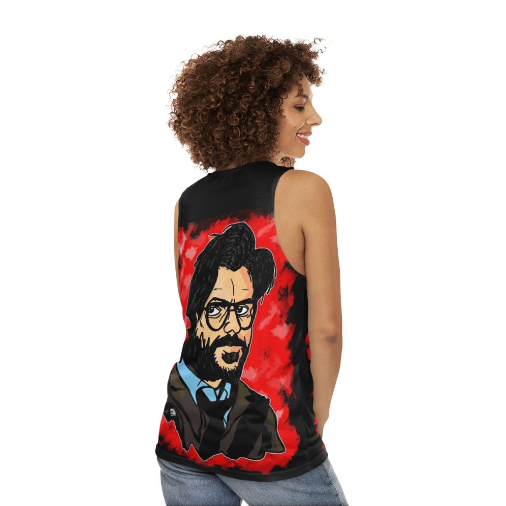 Professor from Money Heist Unisex Tank Top - women back