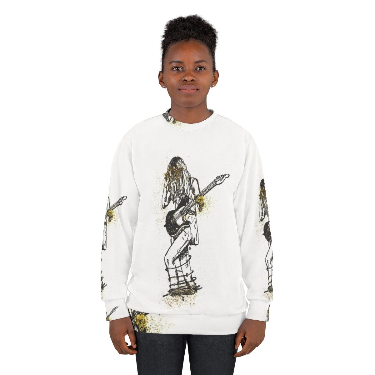 Ellie women's indie rock sweatshirt with guitar and wolf alice design - women