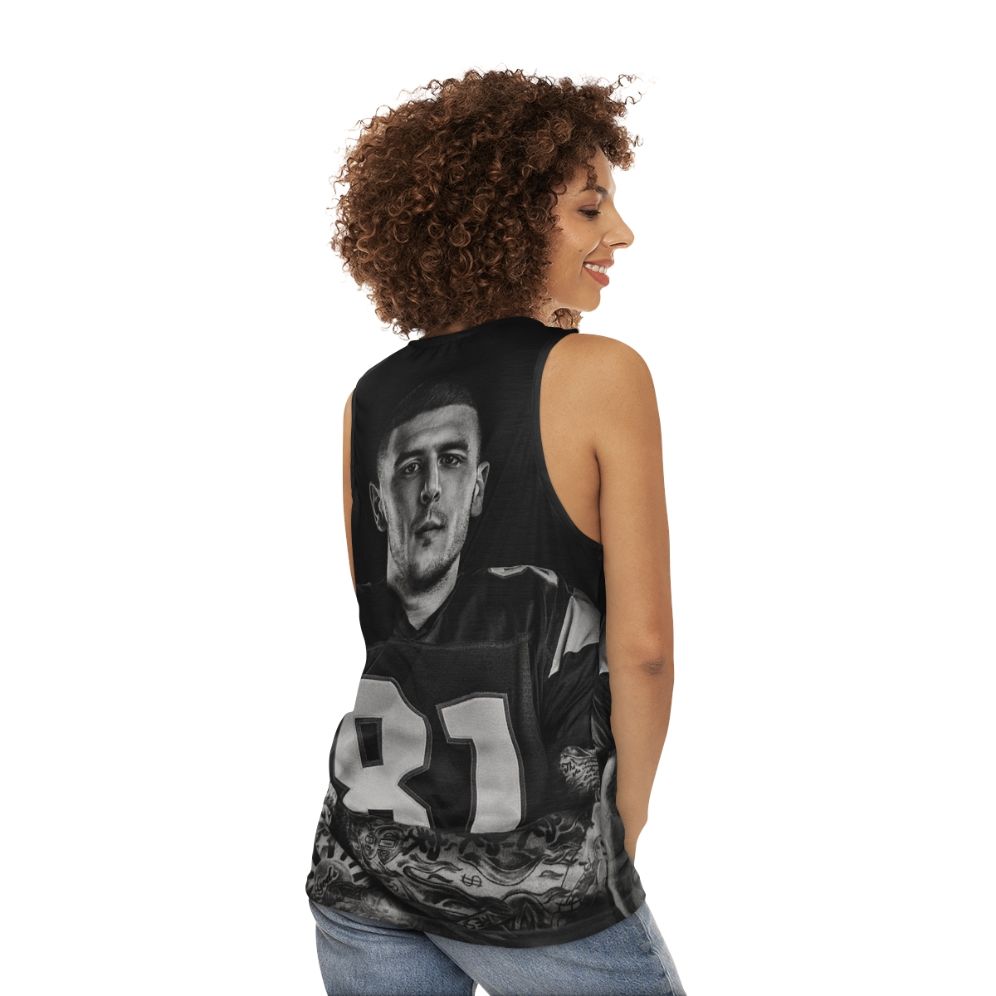 Aaron Hernandez Unisex Football Tank Top - women back