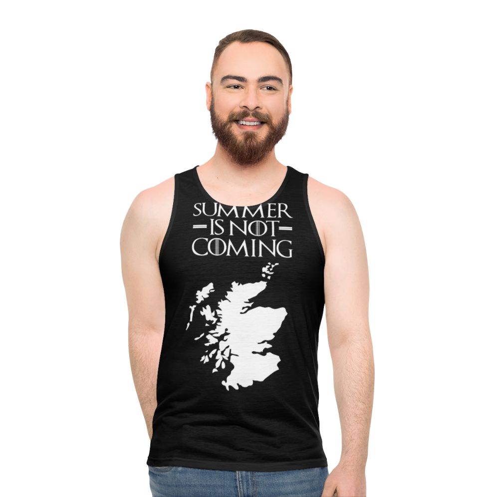 Summer Is Not Coming Scotland White Text Unisex Tank Top - men