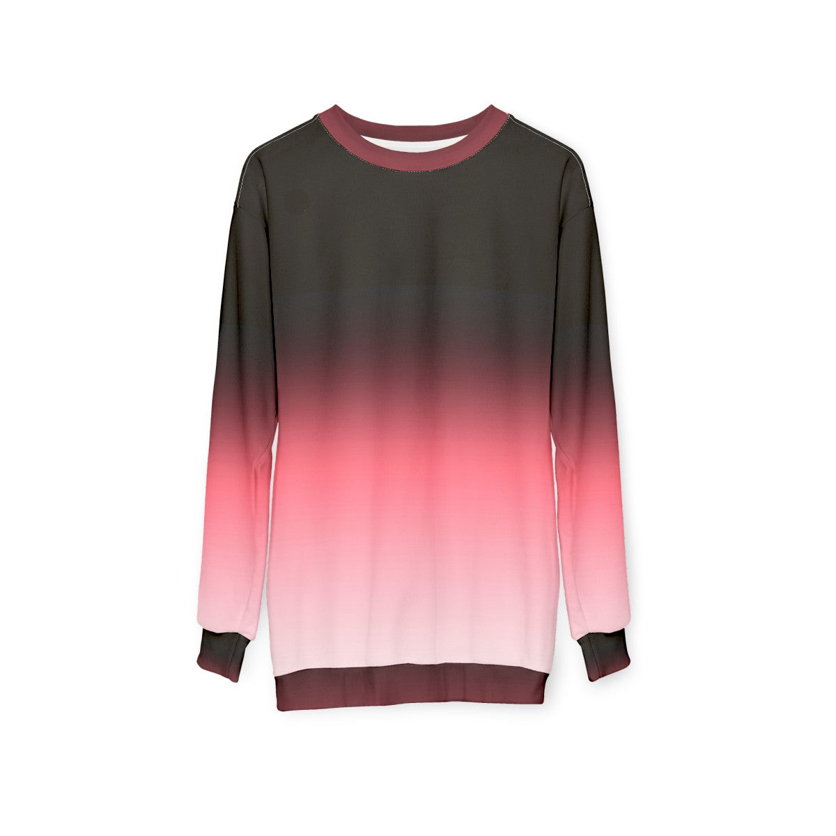 Ombre dip dye black pink white gradient pattern sweatshirt - hanging