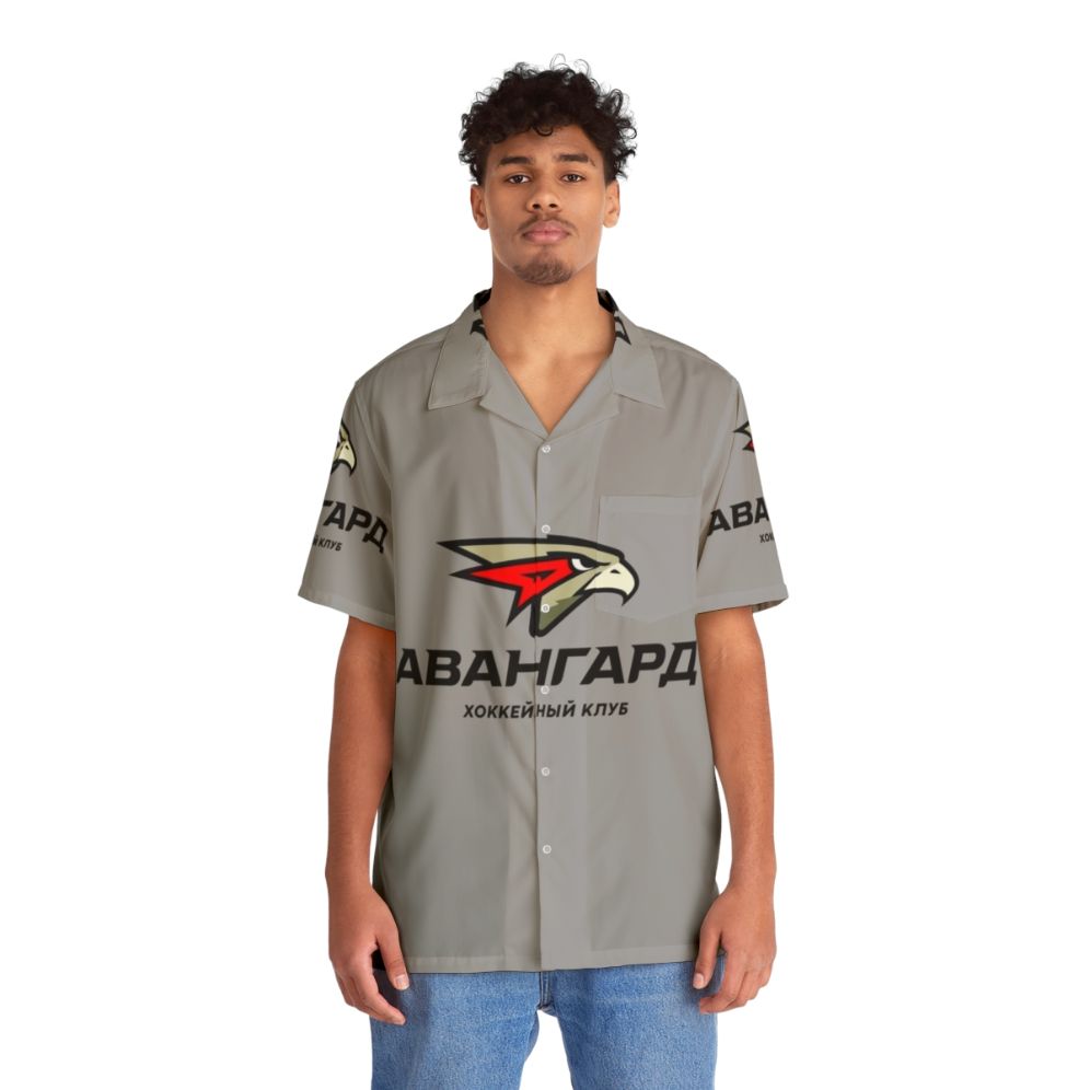 Avangard Omsk Russian hockey-themed Hawaiian shirt - People Front