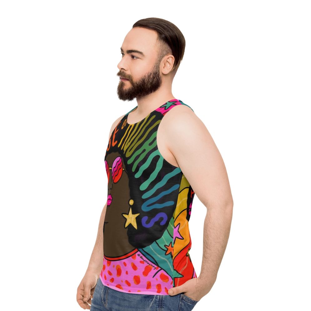 Retro Aquarius Unisex Graphic Tank Top - men side